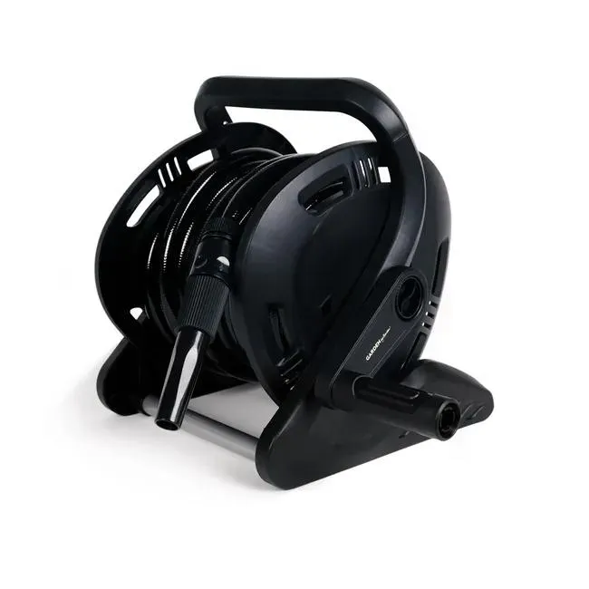 Avvolgitubo con tubo + pistola a spruzzo, Plastica, Nero, 47 x 28 x 31 cm