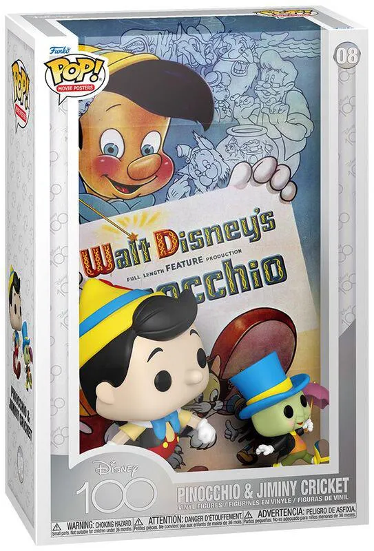 Funko POP! Film poster - Disney100 Pinocchio & Jimmy Cricket vinyl figurine no. 08 | Funko Pop! | multicolore | Pinocchio