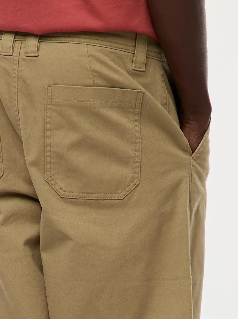 Pantaloni larghi / wide leg tinta unita in twill - Verde