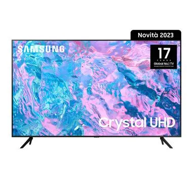 Samsung Series 7 TV UE43CU7170UXZT Crystal UHD 4K, Smart TV 43" Processore Crystal 4K, OTS Lite, Black 2023