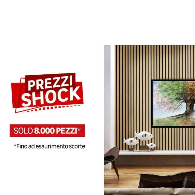 Pannello decorativo Quanti FIBROTECH Rovere chiaro L 244 x L 52 cm, Sp 18 mm