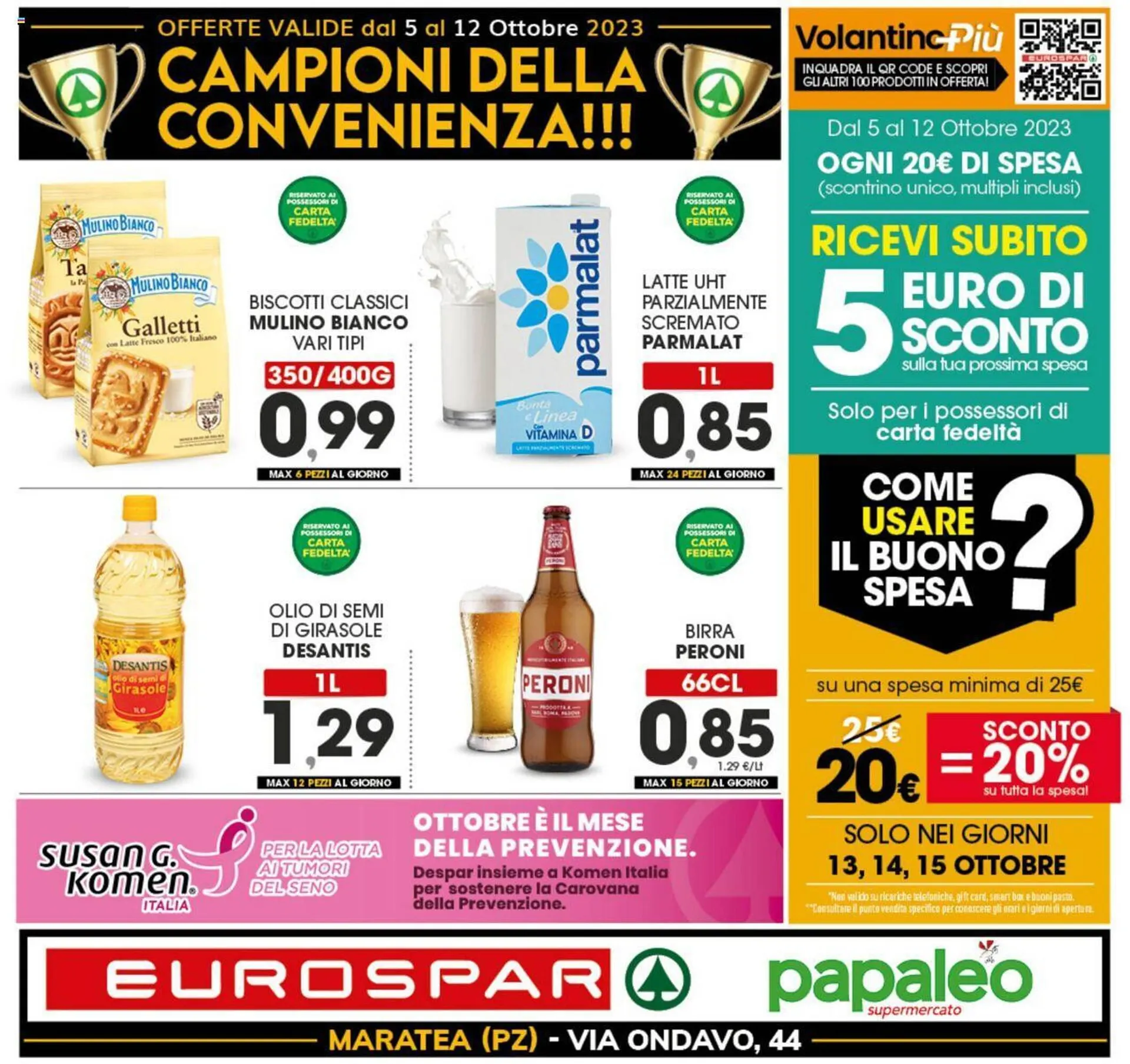 Volantino Eurospar da 5 ottobre a 12 ottobre di 2023 - Pagina del volantino 1
