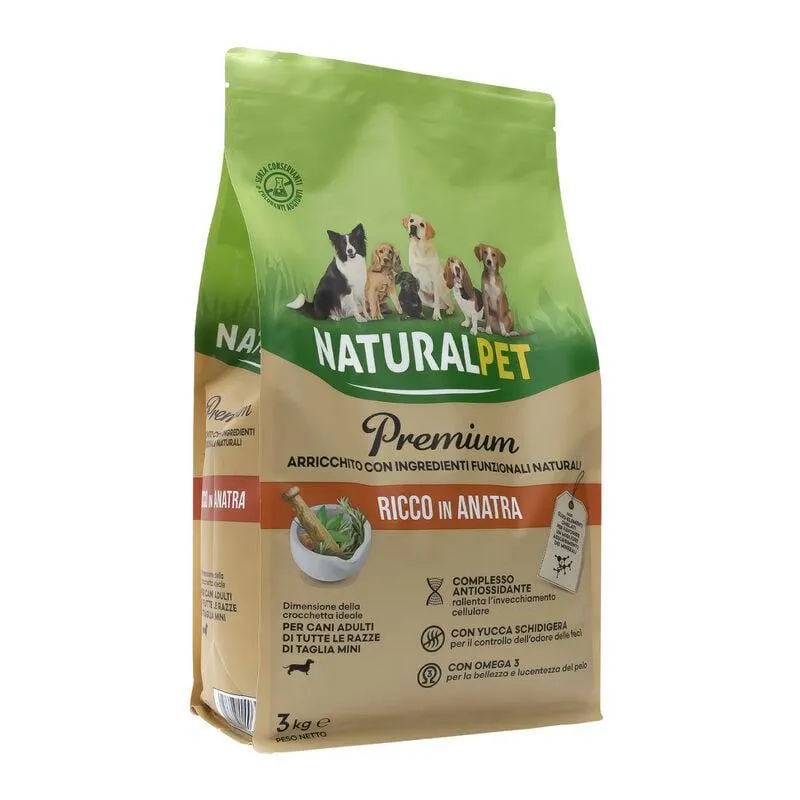 Naturalpet Premium Dog Adult Mini ricco in Anatra 3 kg - Scad Settembre 25