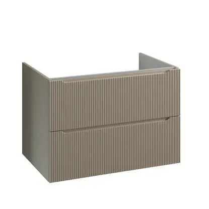 Base sospesa 2 cassetti per lavabo integrato o da appoggio beige grigio 79 cm