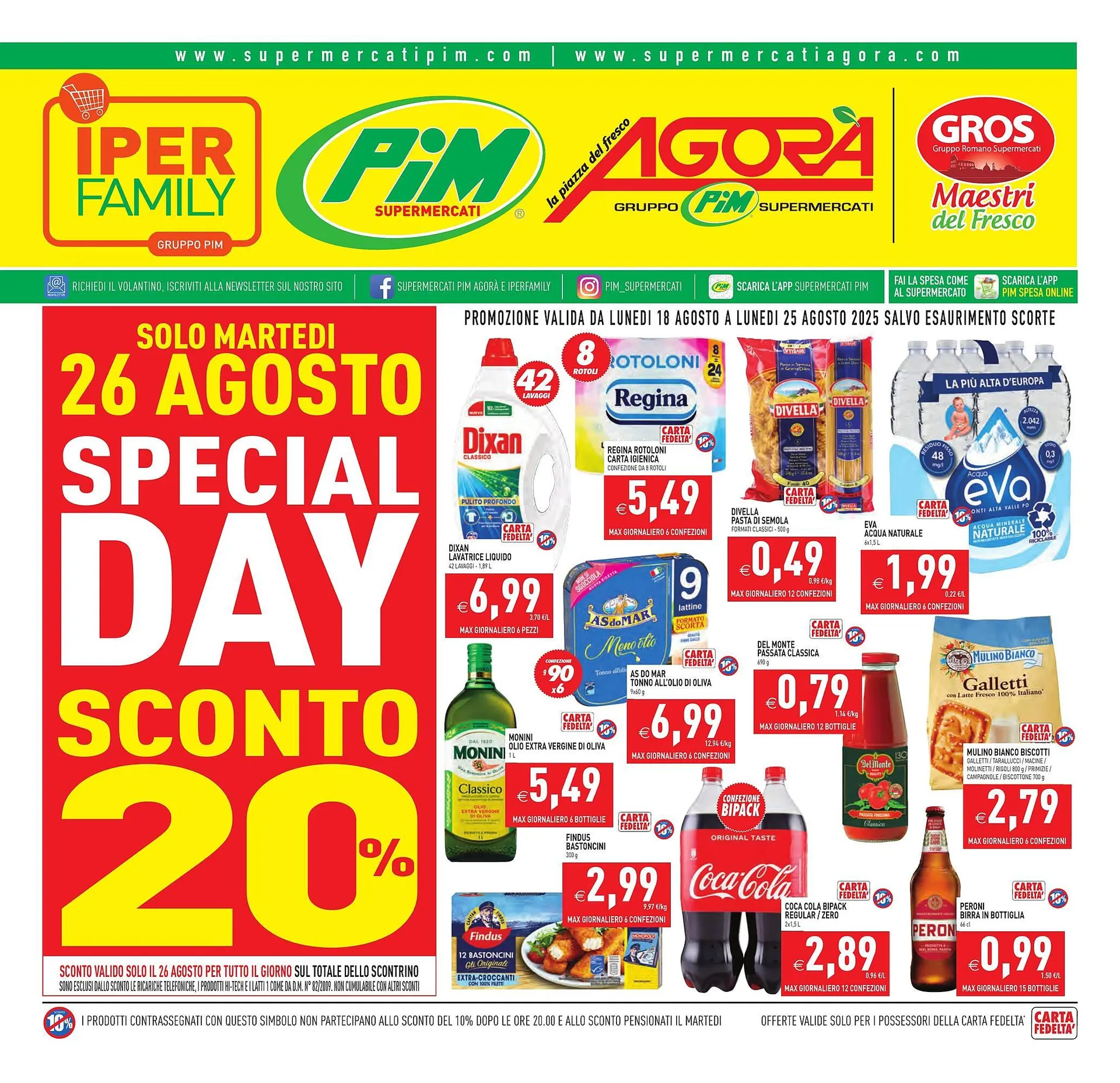 Volantino Supermercati Agorà da 18 agosto a 25 agosto di 2025 - Pagina del volantino 1