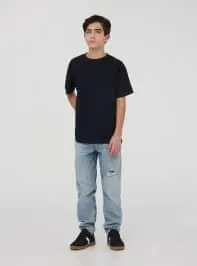 T-shirt basic tinta unita Nero