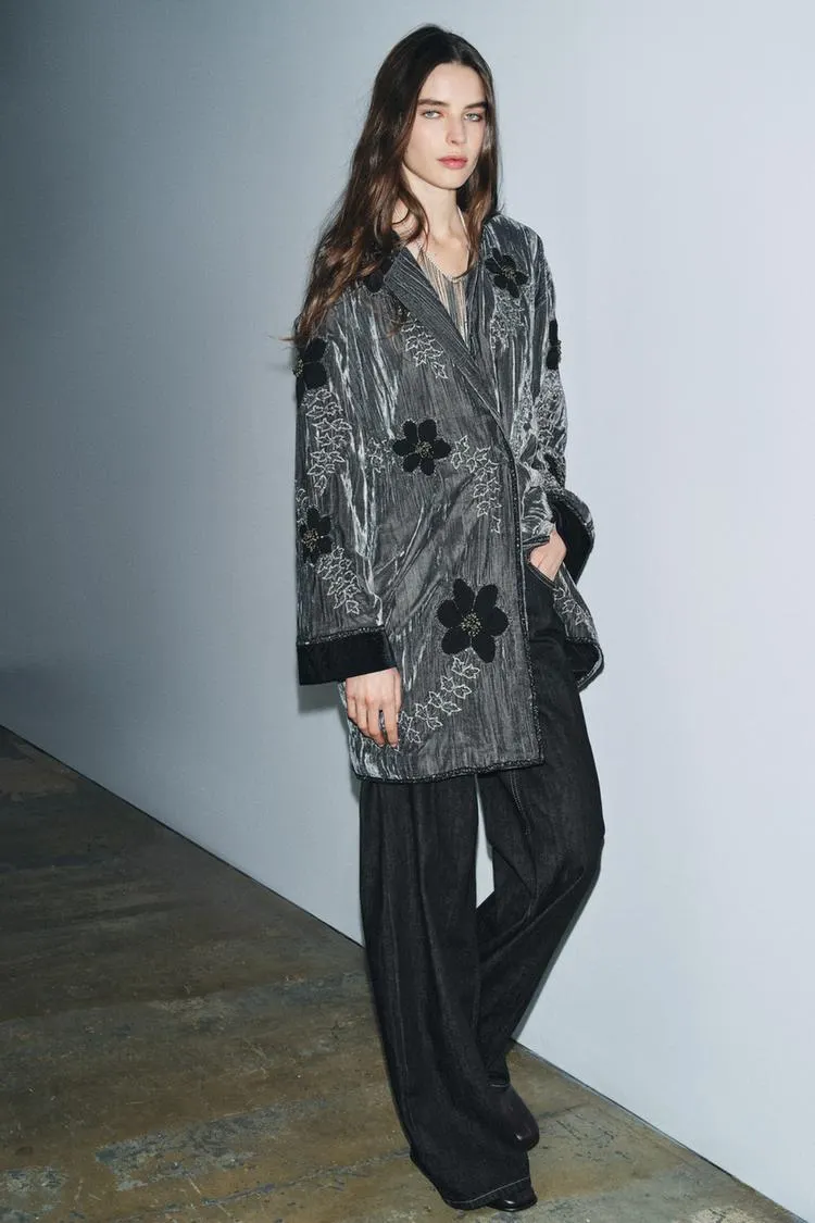 KIMONO IN VELLUTO RICAMATO ZW COLLECTION LIMITED EDITION