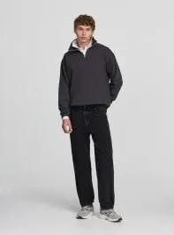 Jeans baggy a tinta unita Nero denim