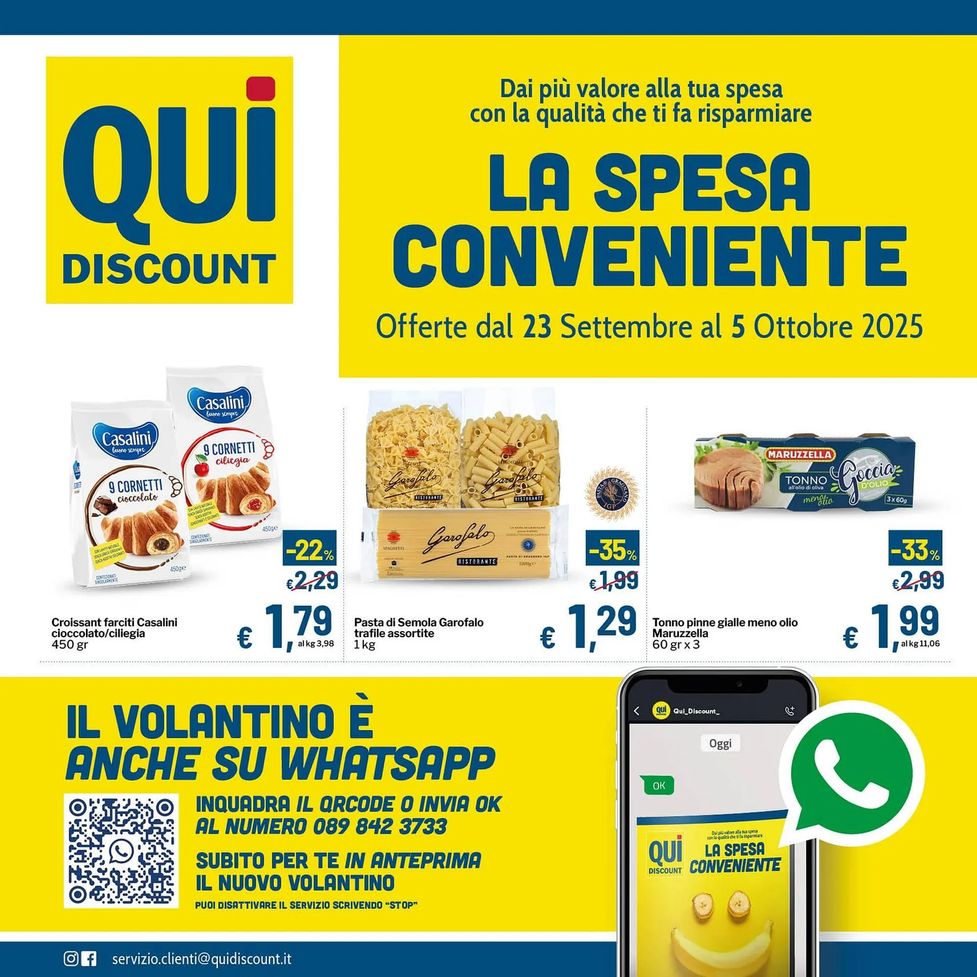 Volantino Qui Discount da 23 settembre a 5 ottobre di 2025 - Pagina del volantino 1