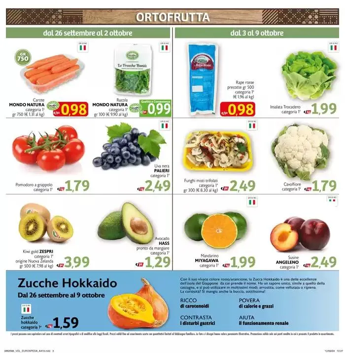 0.98 euro da 26 settembre a 9 ottobre di 2024 - Pagina del volantino 3