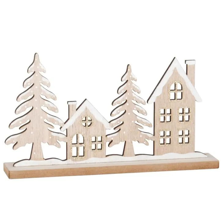 Decorazione natalizia paesaggio bicolore - Lotto di 3