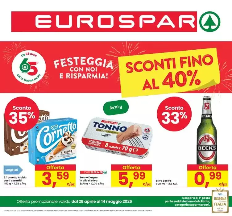 Sconti fino al 40% da 28 aprile a 14 maggio di 2025 - Pagina del volantino 1