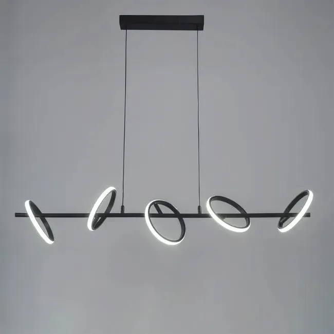 Lampadario LED design Kapeo nero Ø16cm, luce con 3 temperature di colore 4900 lumen, INSPIRE