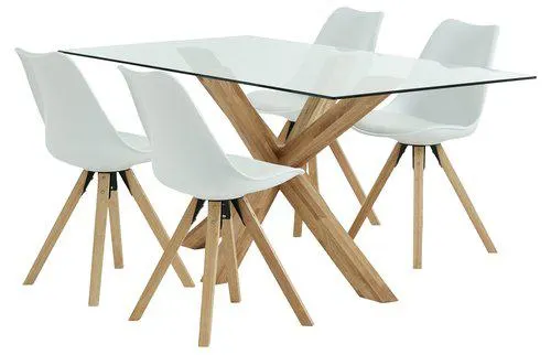 AGERBY Tavolo L160 cm rovere + 4 BLOKHUS Sedie bianco
