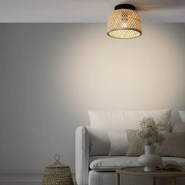 Plafoniera natura Ninon Ø 25 cm nero IP20, 1XE27 INSPIRE