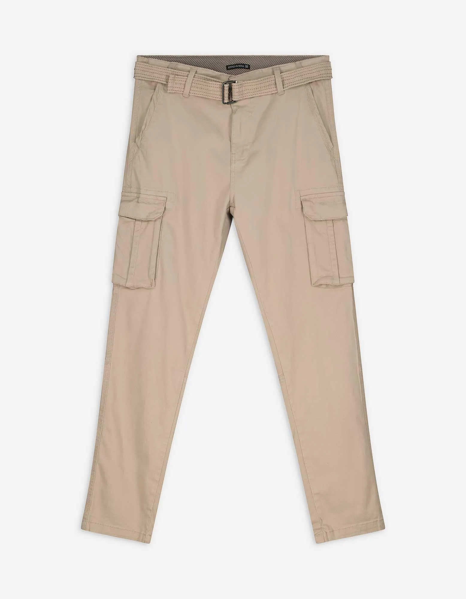 Pantaloni cargo - Cintura - beige