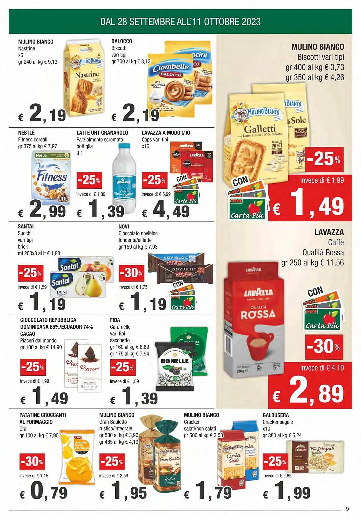 Volantino Crai da 28 settembre a 11 ottobre di 2023 - Pagina del volantino 9