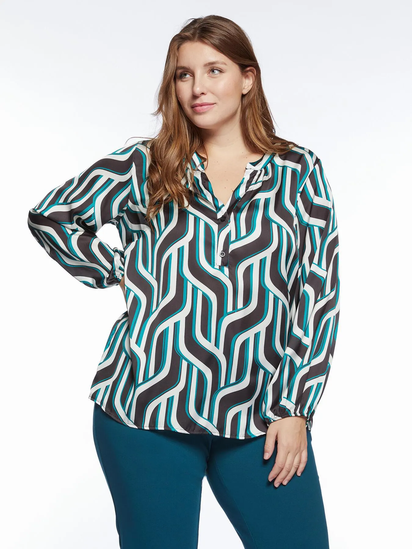 Blusa in raso stampato