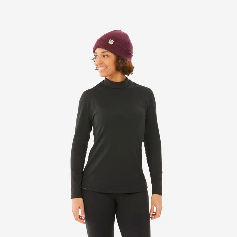 Maglia termica sci donna 500 nera