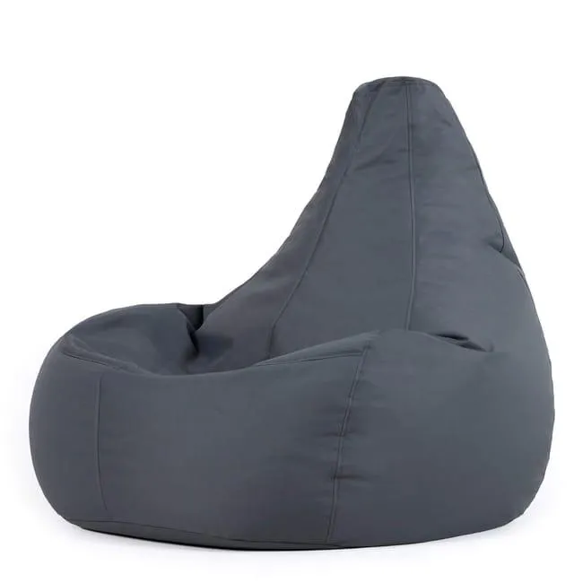 Pouf reclinabile con schienale alto Icon per interni ed esterni, soggiorno, giardino, grigio antracite, 84x84 cm, Oeko-Tex®