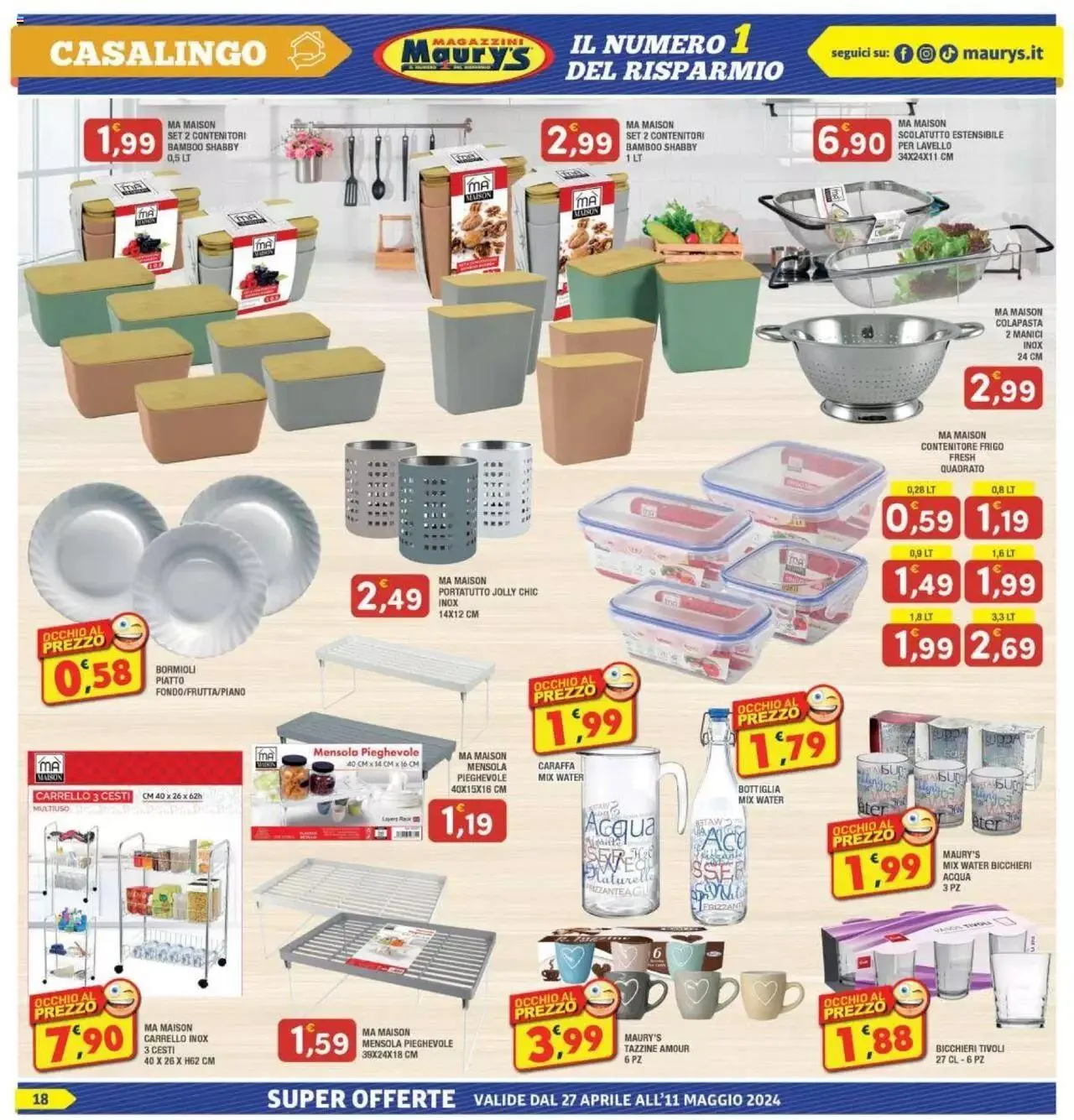 Maury's - Volantino da 27 aprile a 11 maggio di 2024 - Pagina del volantino 18