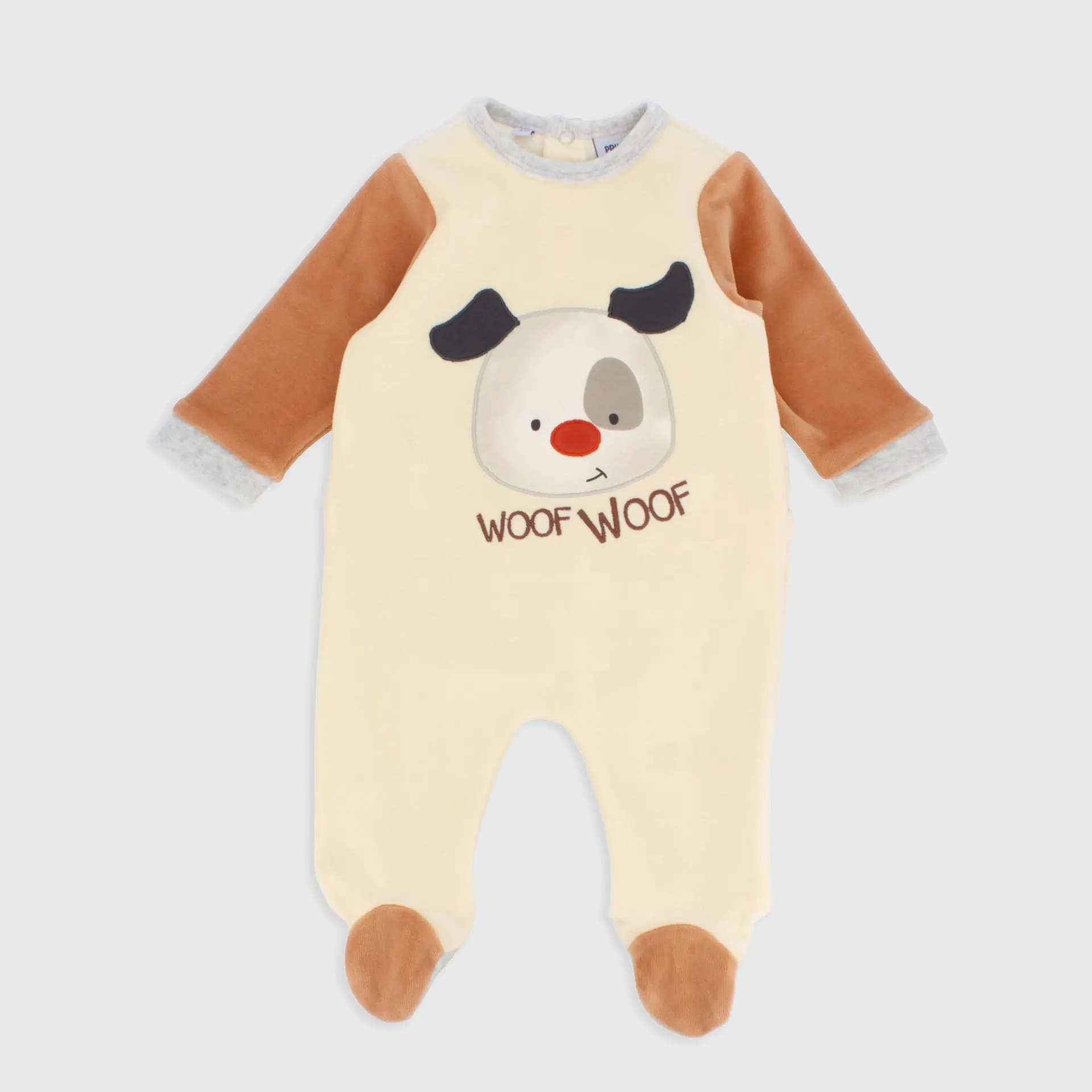 Tutina in ciniglia da neonato, bianco