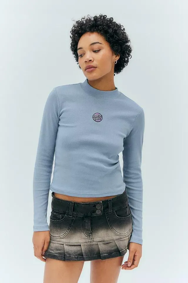 Santa Cruz Other Dot Mock Neck T-shirt a maniche lunghe