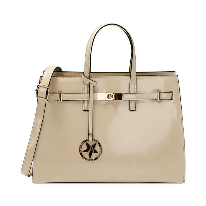 Borsa a mano panna in vernice