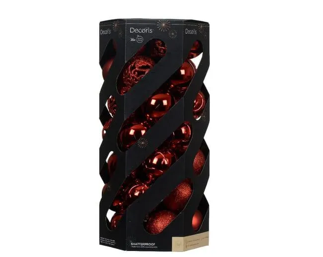 Sfera natalizia in polistirene rosso Ø 6 cm confezione da 35 pezzi