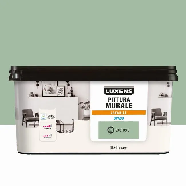 Pittura per interni lavabile, LUXENS opaca verde cactus 5 opaco, 4 L Vedi i dettagli del prodotto