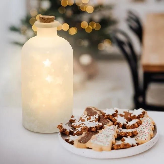 Barattolo luminoso 12 lampadine led integrato bianco caldo L 0.24 m x H 24 cm