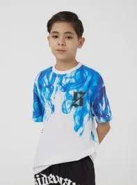 T-shirt stampa effetto fumo Bianco ottico