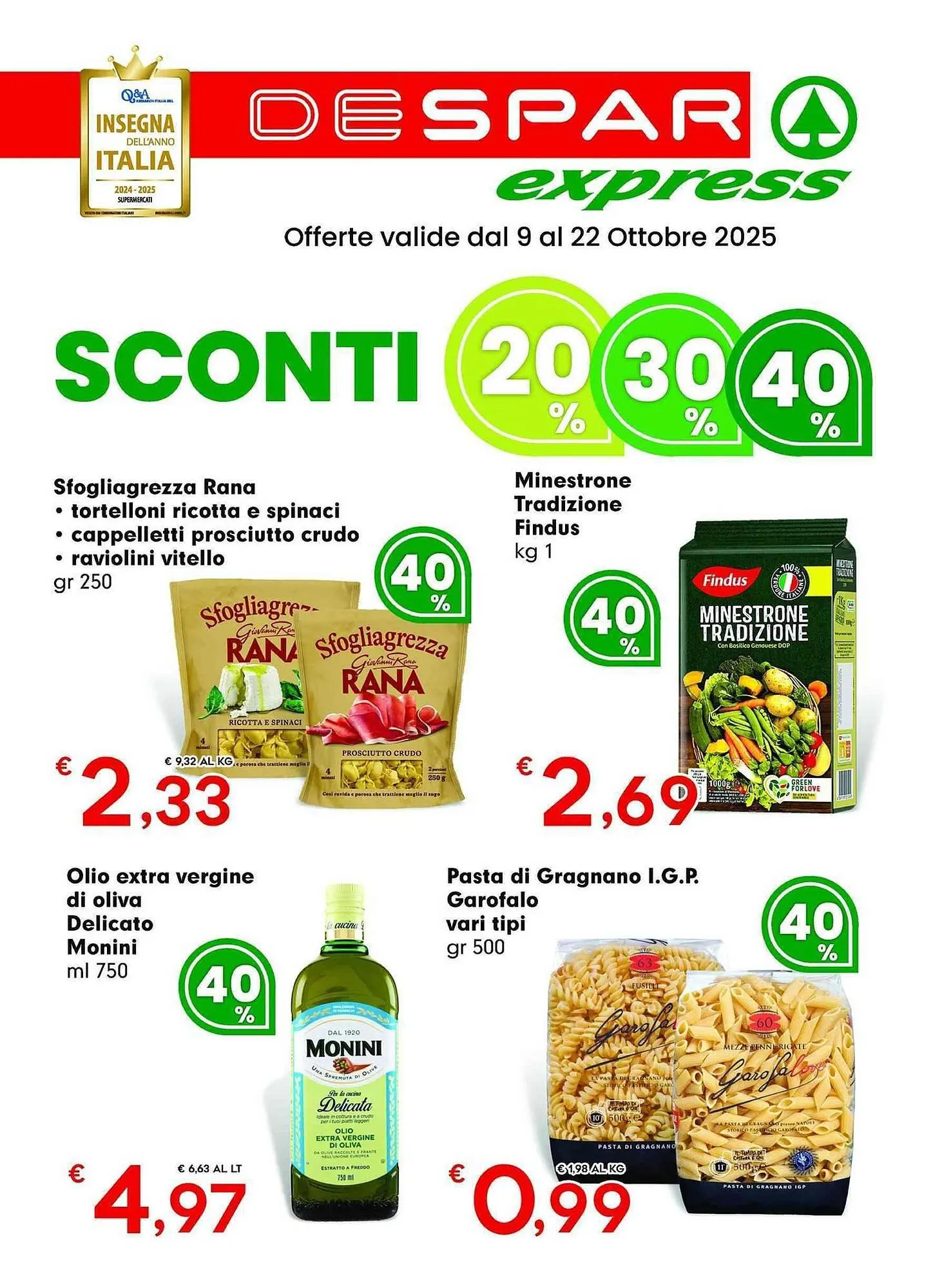 Volantino DeSpar Express da 9 ottobre a 22 ottobre di 2025 - Pagina del volantino 1