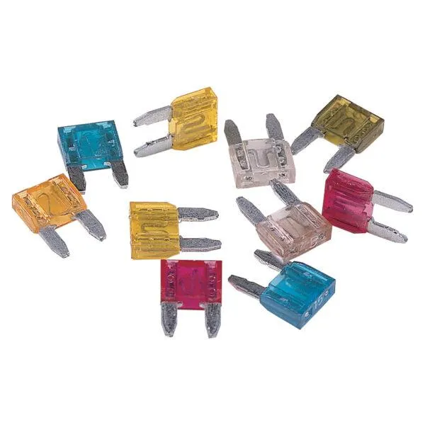 Mini fusibili bilama in cartella da 10 pz