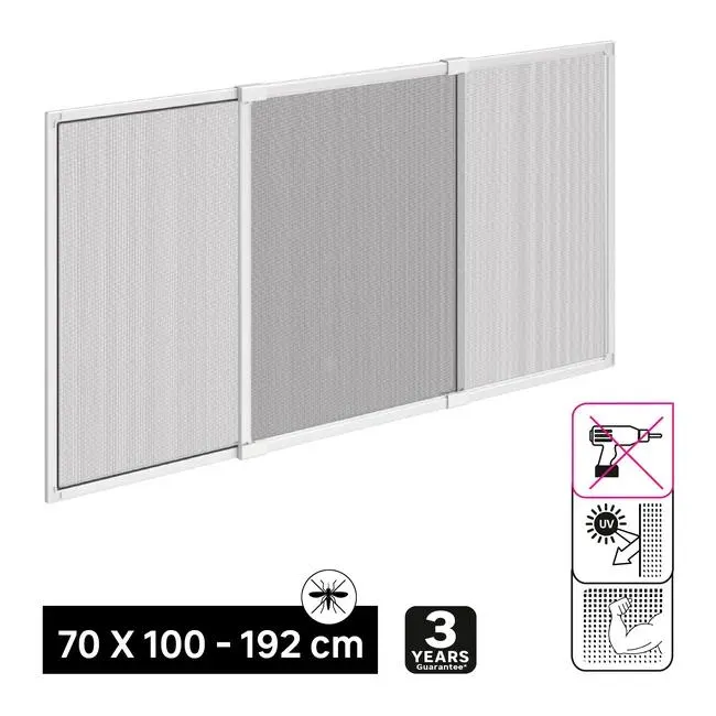 Zanzariera scorrevole Level ISOXA larghezza regolabile da 100 x H 70 cm bianco
