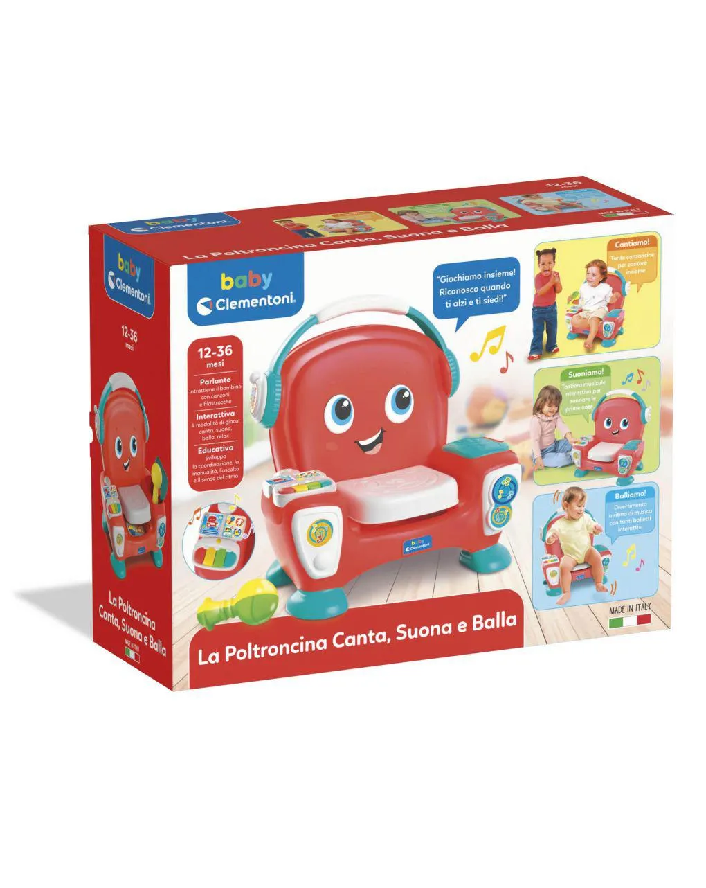 Baby clementoni – 17754 – poltroncina canta, suona e balla