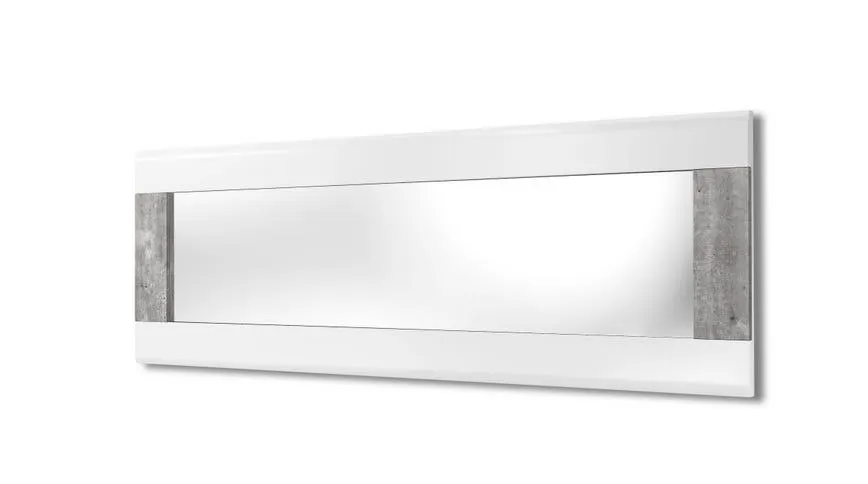 Vienna specchio bianco lucido e cemento