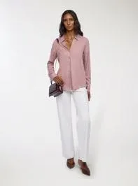 Camicia classica a tinta unita Rosa