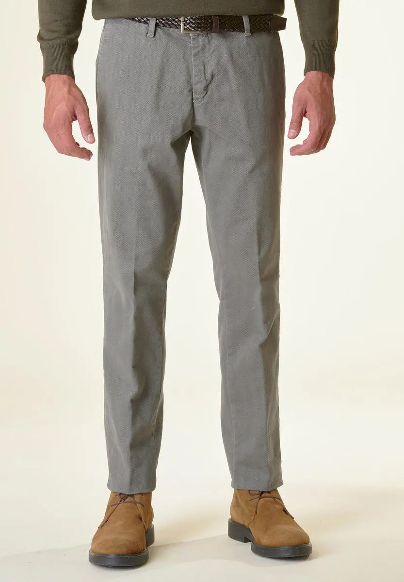 Pantalone piombo cotone micro-stampa regular