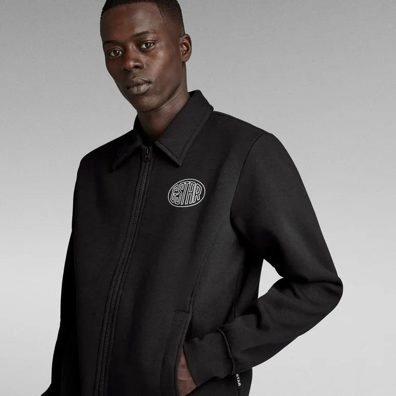 Polo Collar Zip Thru Sweater