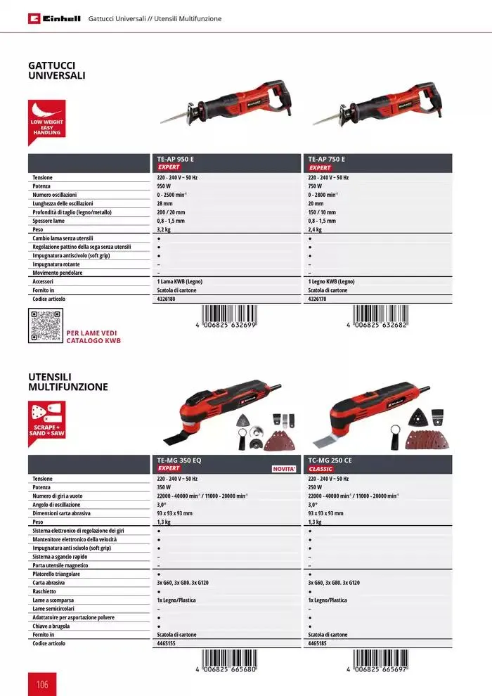 Elettroutensili 2025 da 11 febbraio a 31 dicembre di 2025 - Pagina del volantino 106