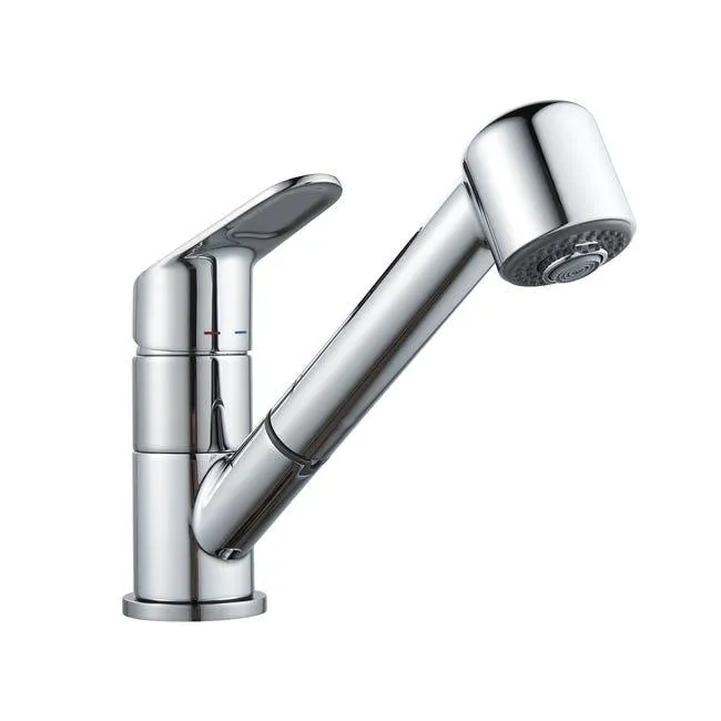 Rubinetto da cucina con doccetta diagonale Kemi cromo lucido DELINIA