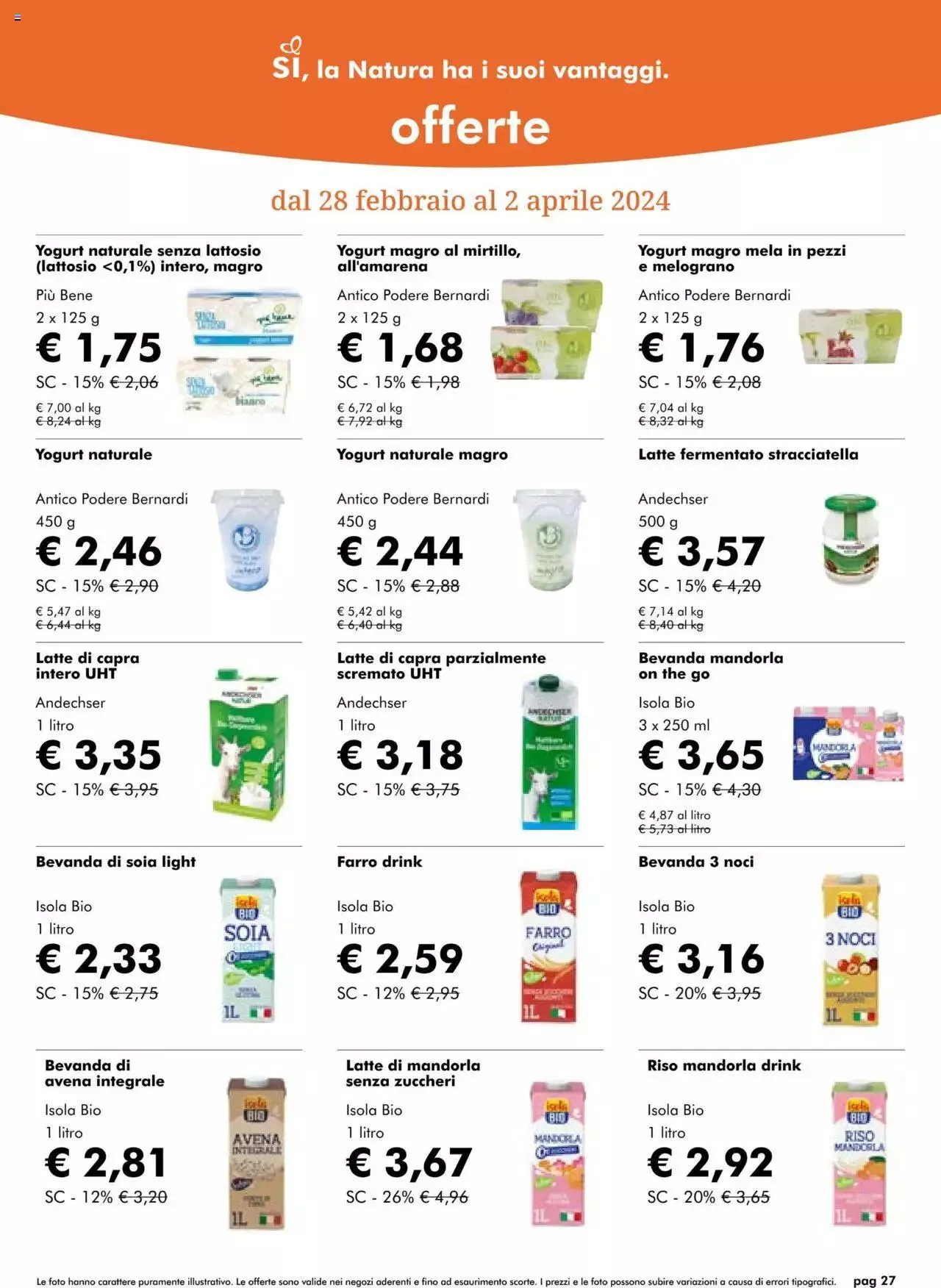 Volantino Natura Sì da 28 febbraio a 2 aprile di 2024 - Pagina del volantino 27