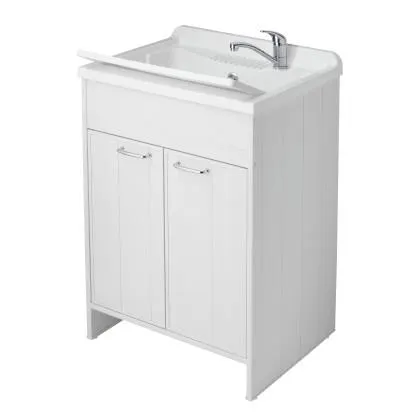 Lavatoio con due ante Pratiko in PVC bianco L 60xP 50xH 85 cm