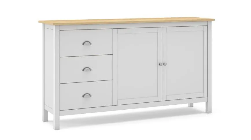 Nancy credenza bianca 2 ante e 3 cassetti