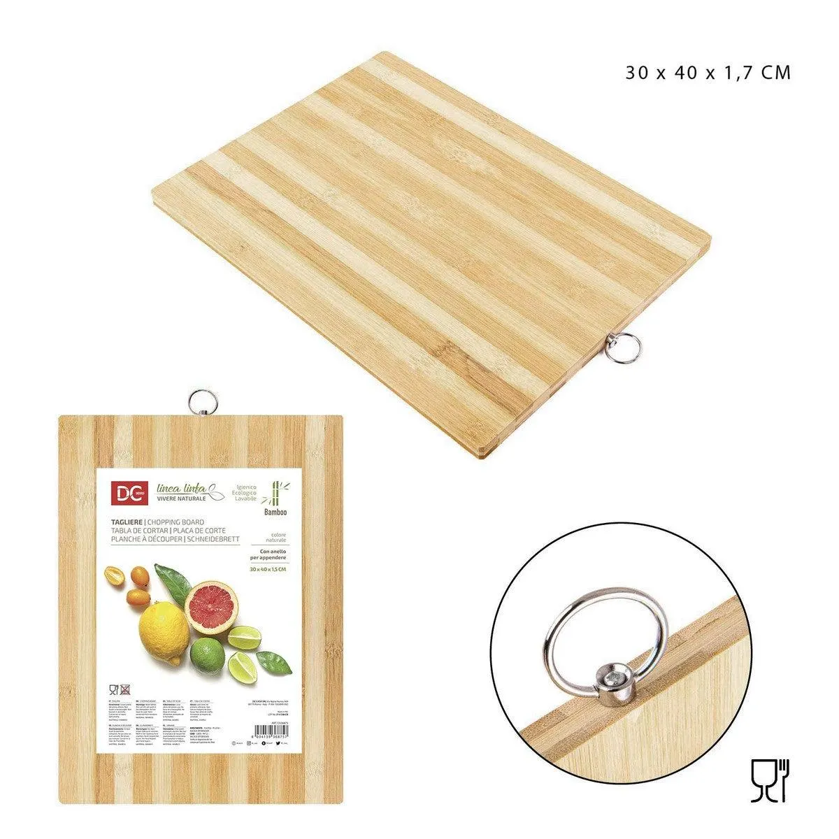 Dc - Bamboo Cutting Board 30x40x15Cm