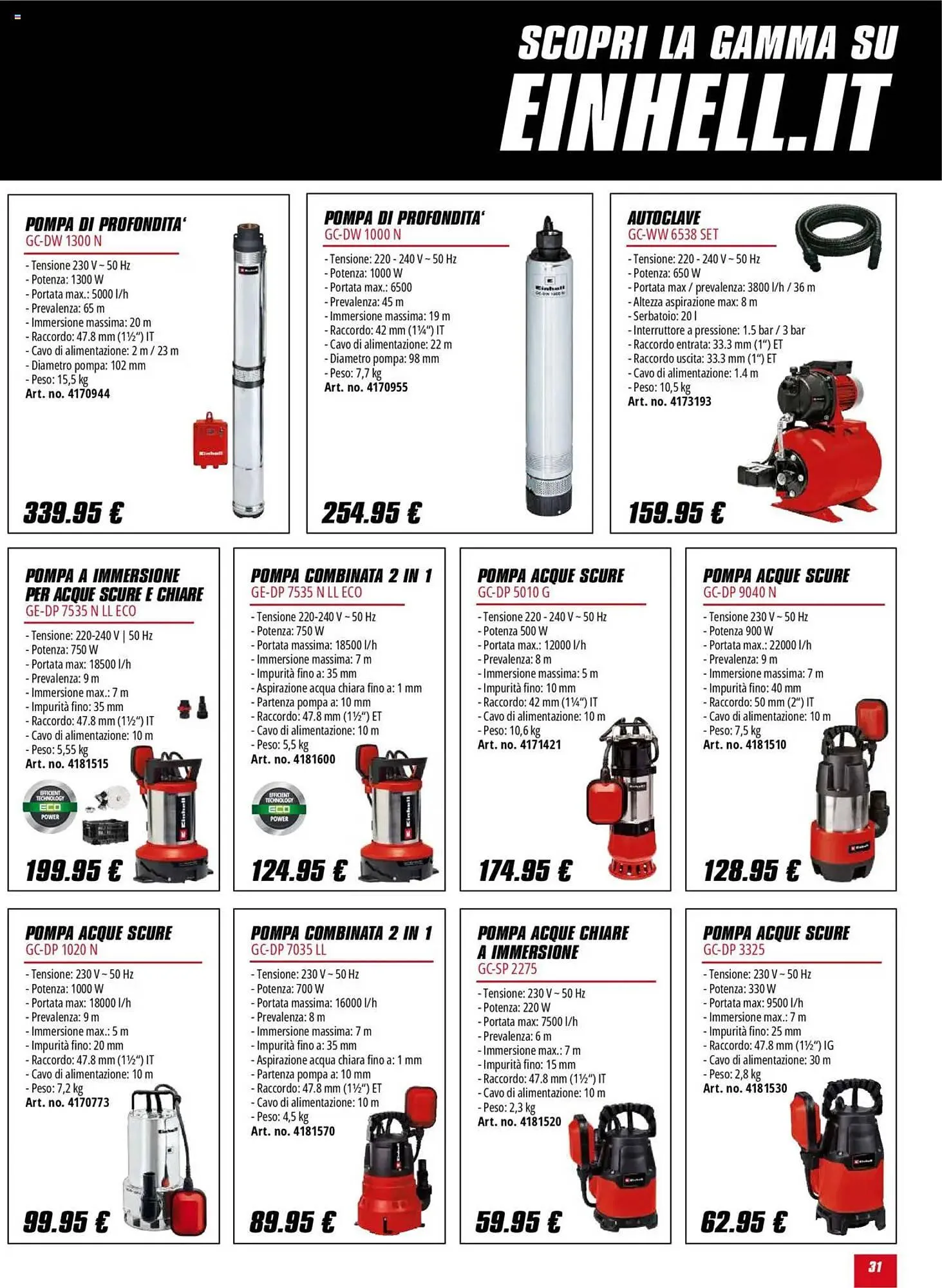 Volantino Einhell da 1 ottobre a 31 gennaio di 2026 - Pagina del volantino 31