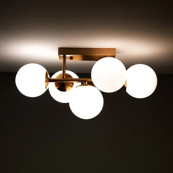 Applique 5 sfere in metallo verniciato ottone cm. L.50 P.27 H.24