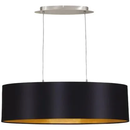 Lampada a sospensione Maserlo 2 faretti nera