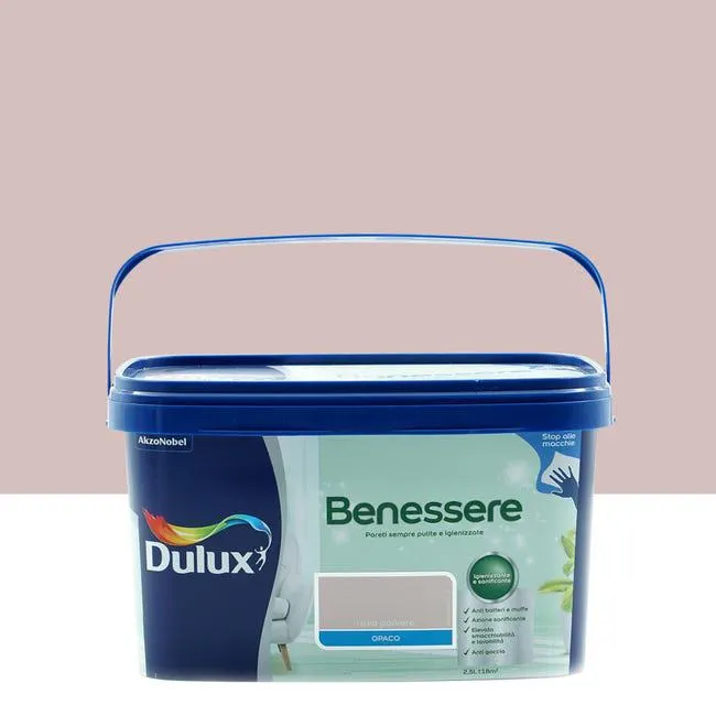 Pittura per interni smacchiabile, antimuffa, DULUX rosa polvere opaco, 2.5 L Vedi i dettagli del prodotto